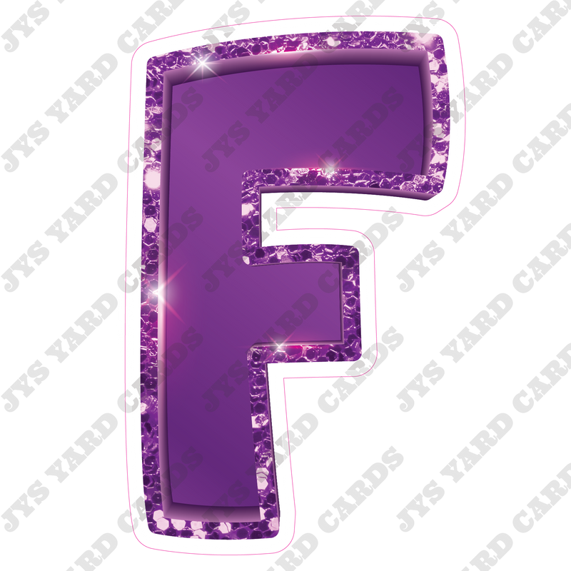 Single Letters: 12” Bouncy Metallic Purple - Yard Card Signs by JYS International