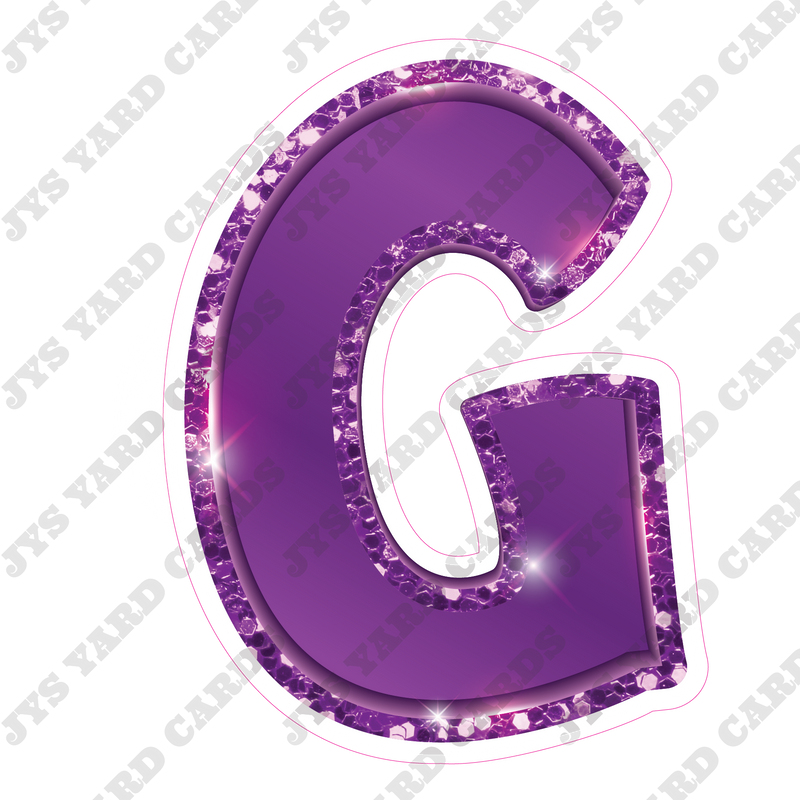 Single Letters: 18” Bouncy Metallic Purple - Yard Card Signs by JYS International