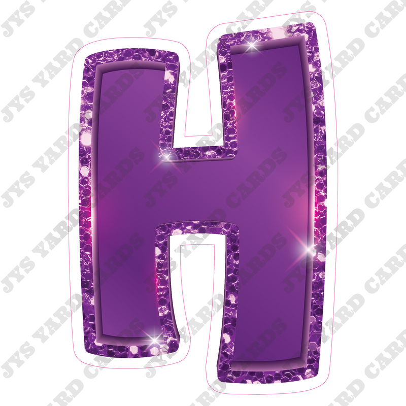 Single Letters: 23” Bouncy Metallic Purple - Yard Card Signs by JYS International