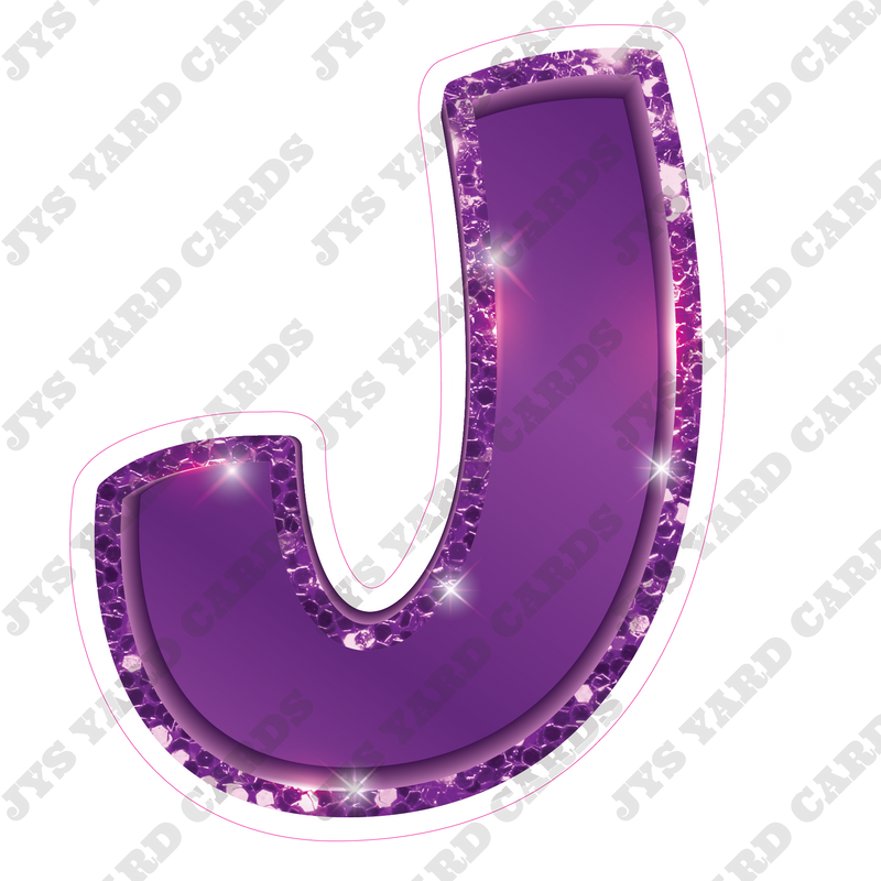 Single Letters: 23” Bouncy Metallic Purple - Yard Card Signs by JYS International