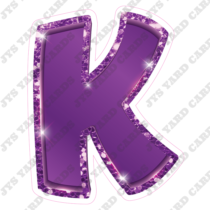 Single Letters: 23” Bouncy Metallic Purple - Yard Card Signs by JYS International