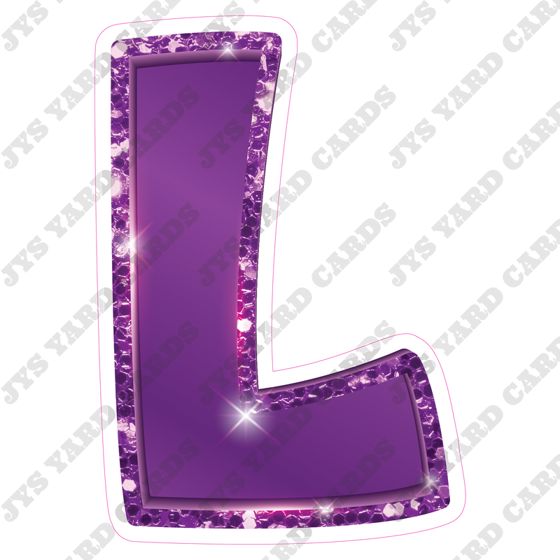 Single Letters: 23” Bouncy Metallic Purple - Yard Card Signs by JYS International