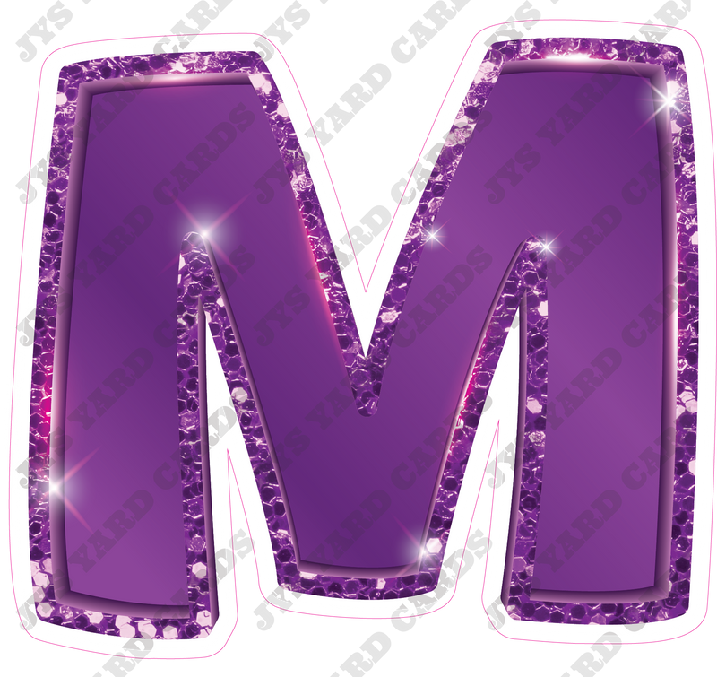 Single Letters: 12” Bouncy Metallic Purple - Yard Card Signs by JYS International