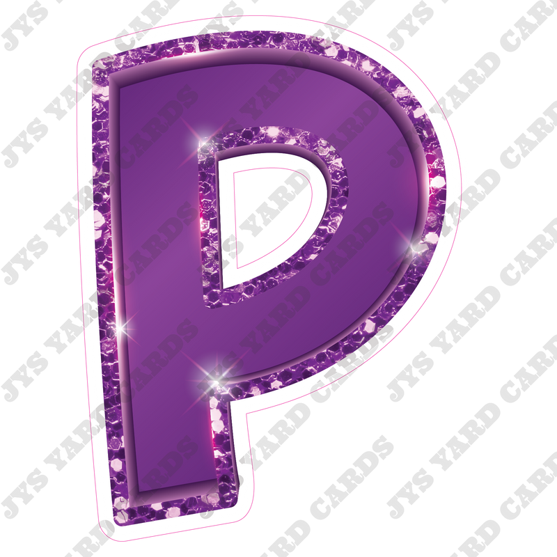 Single Letters: 23” Bouncy Metallic Purple - Yard Card Signs by JYS International