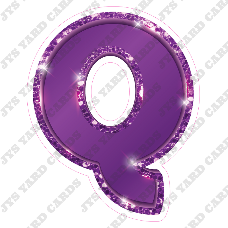 Single Letters: 23” Bouncy Metallic Purple - Yard Card Signs by JYS International