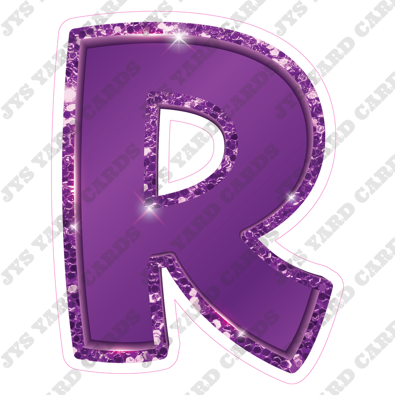 Single Letters: 23” Bouncy Metallic Purple - Yard Card Signs by JYS International