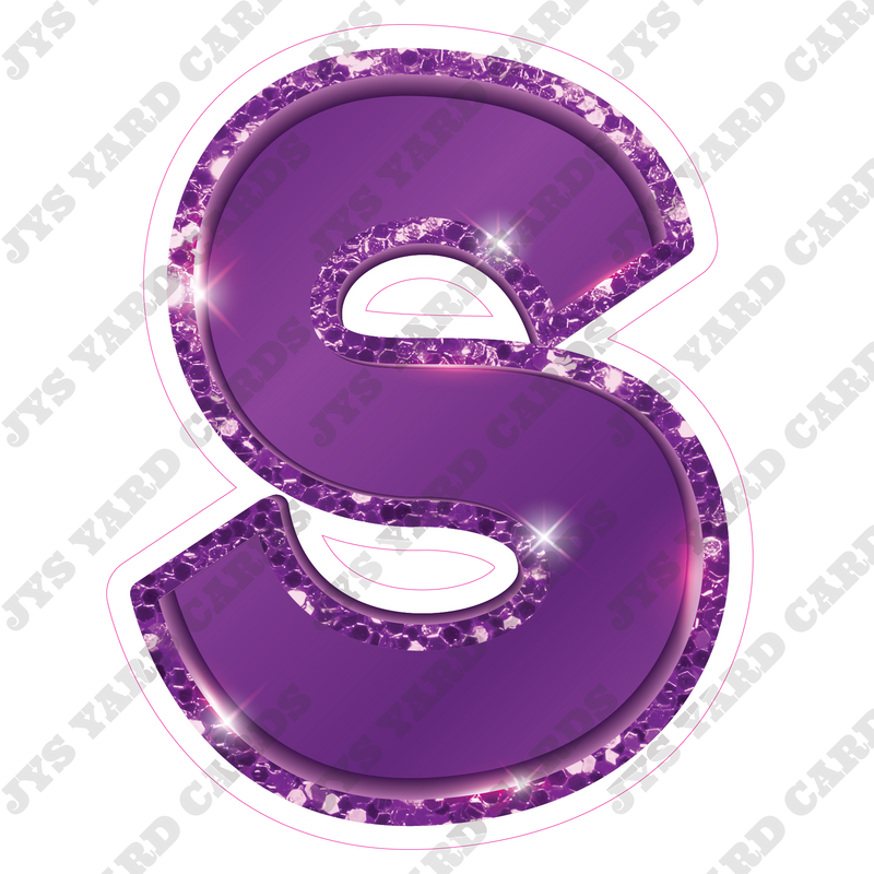 Single Letters: 23” Bouncy Metallic Purple - Yard Card Signs by JYS International