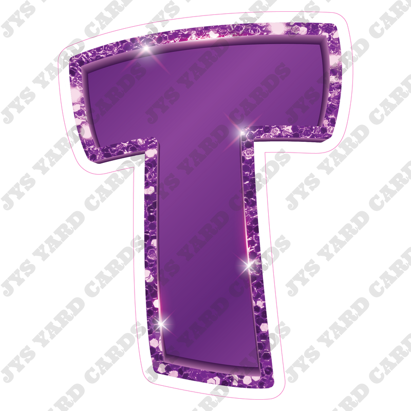 Single Letters: 23” Bouncy Metallic Purple - Yard Card Signs by JYS International