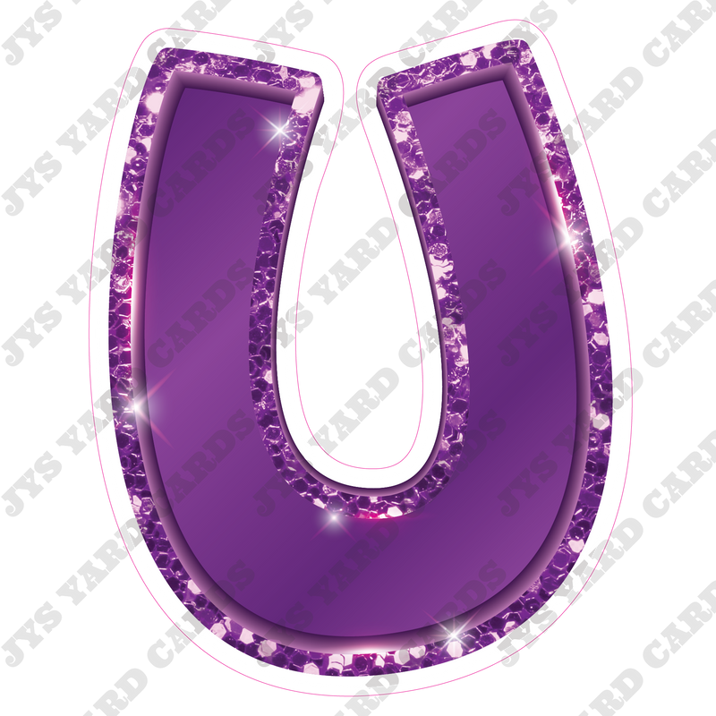 Single Letters: 12” Bouncy Metallic Purple - Yard Card Signs by JYS International