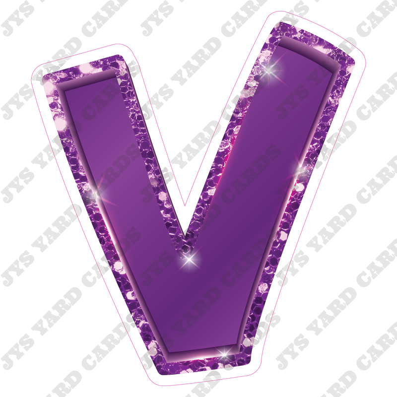 Single Letters: 12” Bouncy Metallic Purple - Yard Card Signs by JYS International