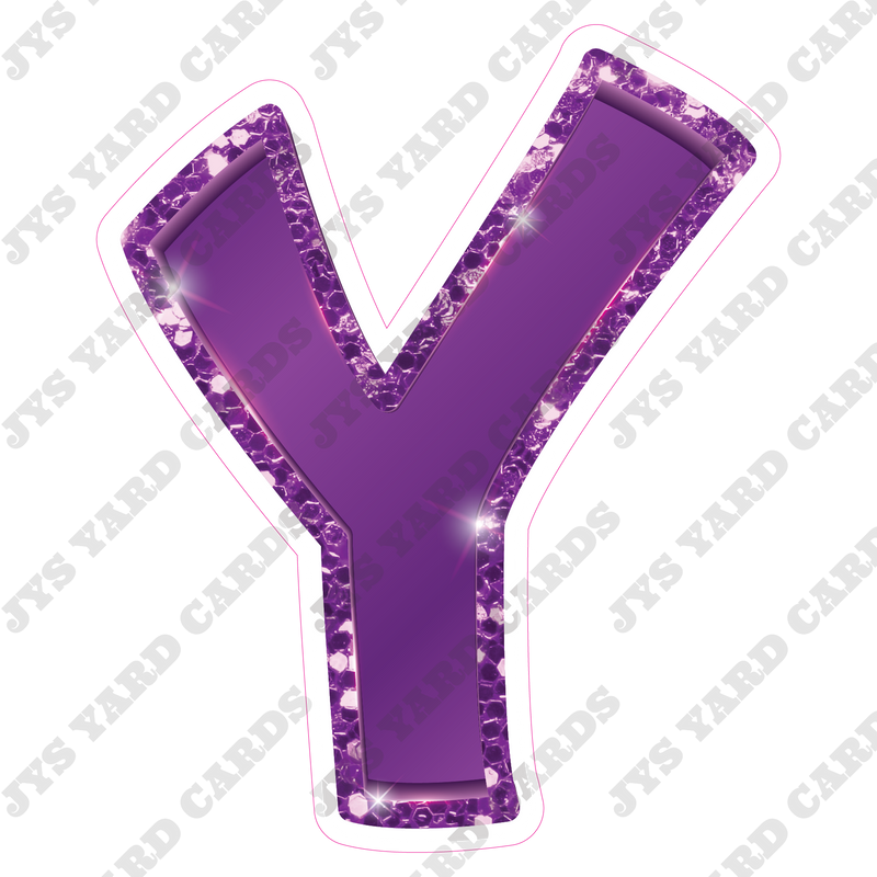 Single Letters: 23” Bouncy Metallic Purple - Yard Card Signs by JYS International