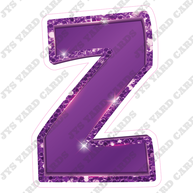 Single Letters: 18” Bouncy Metallic Purple - Yard Card Signs by JYS International