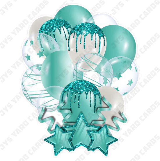 SINGLE JAZZY BALLOON: Teal - Yard Card Signs by JYS International