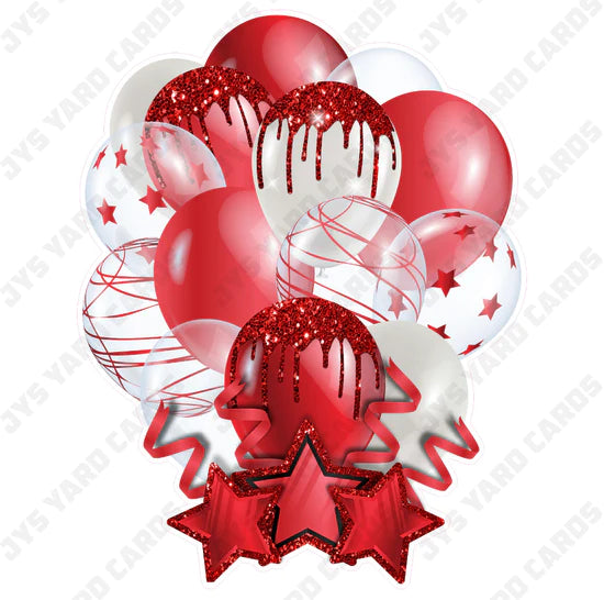 SINGLE JAZZY BALLOON: Red - Yard Card Signs by JYS International