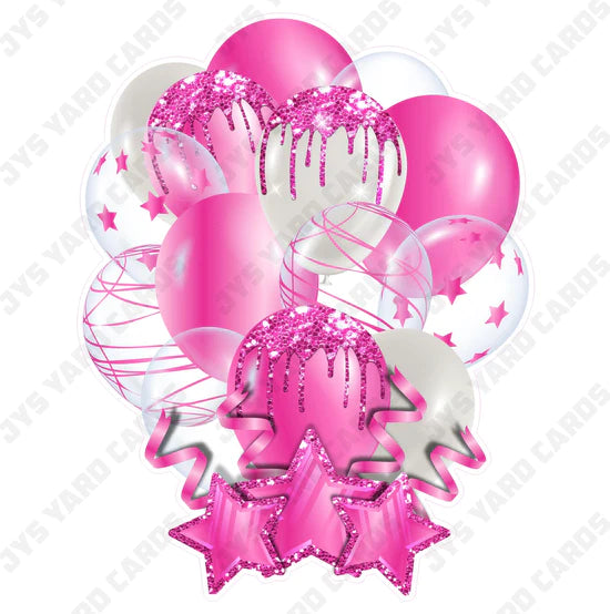 SINGLE JAZZY BALLOON: Pink - Yard Card Signs by JYS International