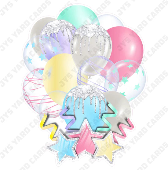 SINGLE JAZZY BALLOON: Pastel - Yard Card Signs by JYS International