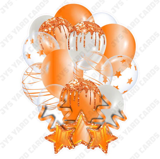 SINGLE JAZZY BALLOON: Orange - Yard Card Signs by JYS International