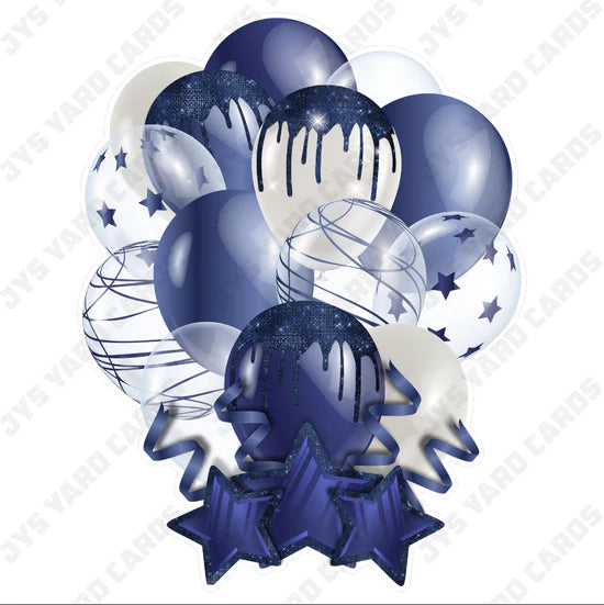 SINGLE JAZZY BALLOON: Navy - Yard Card Signs by JYS International