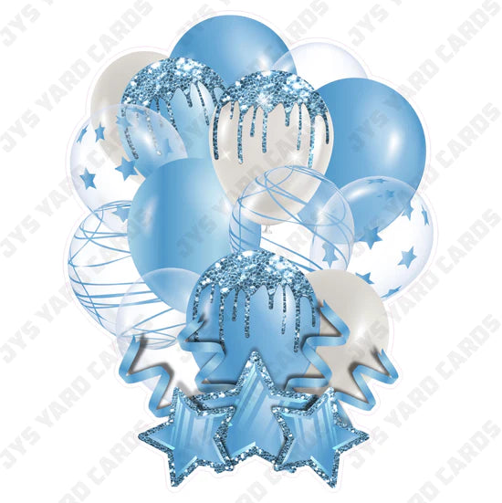 SINGLE JAZZY BALLOON: Light Blue - Yard Card Signs by JYS International