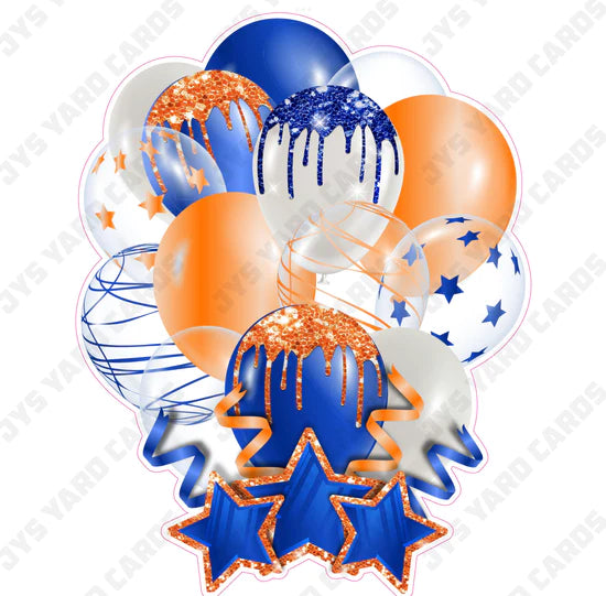 SINGLE JAZZY BALLOON: Blue And Orange - Yard Card Signs by JYS International