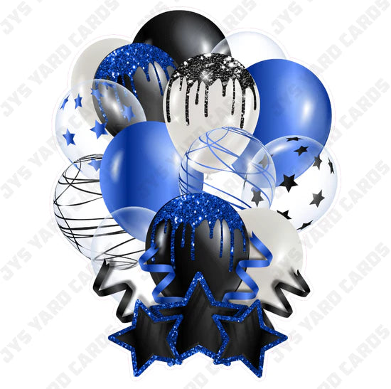 SINGLE JAZZY BALLOON: Black And Blue - Yard Card Signs by JYS International