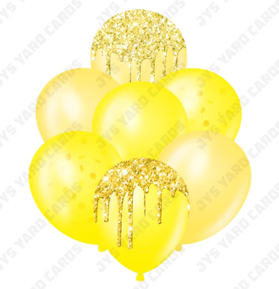 SINGLE JAZZY BALLOON: Yellow - Yard Card Signs by JYS International