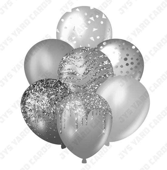 SINGLE BALLOON: Silver - Yard Card Signs by JYS International