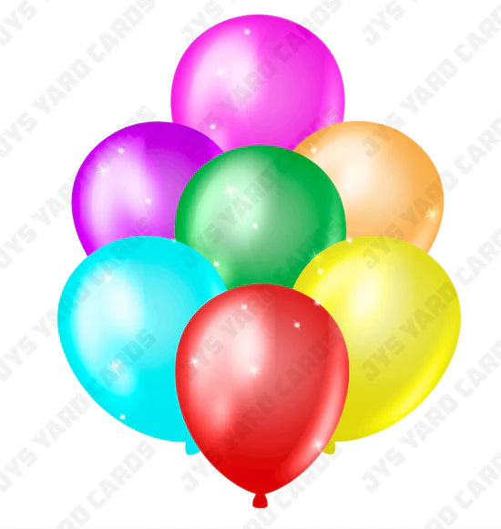 SINGLE JAZZY BALLOON: Red, Orange, Yellow, Green, Teal, Purple, And Magenta - Yard Card Signs by JYS International