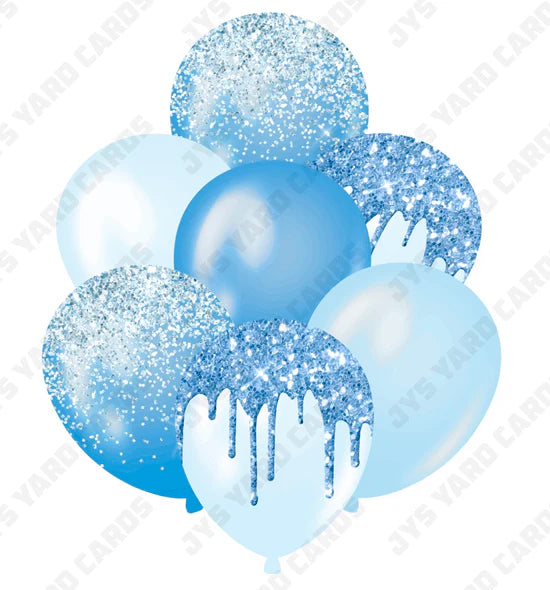 SINGLE JAZZY BALLOON: Light Blue - Yard Card Signs by JYS International