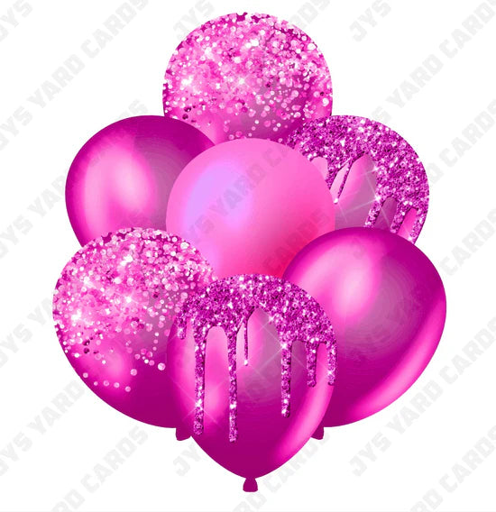 SINGLE BALLOON: Hot Pink - Yard Card Signs by JYS International