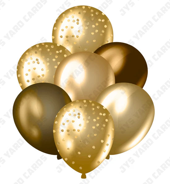 SINGLE JAZZY BALLOON: Gold - Yard Card Signs by JYS International