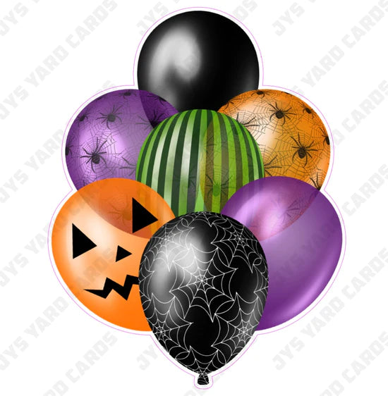 SINGLE JAZZY BALLOON: Halloween Black, Purple, Green, And Orange - Yard Card Signs by JYS International