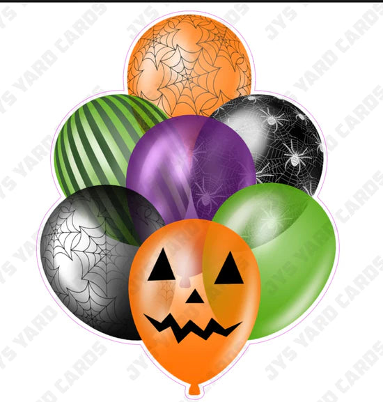 SINGLE JAZZY BALLOON: Halloween Black, Purple, Green, And Orange - Yard Card Signs by JYS International