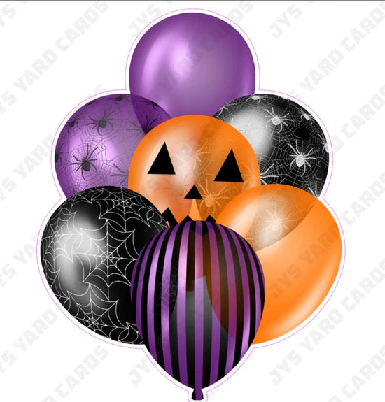 SINGLE JAZZY BALLOON: Halloween Black, Purple, And Orange - Yard Card Signs by JYS International