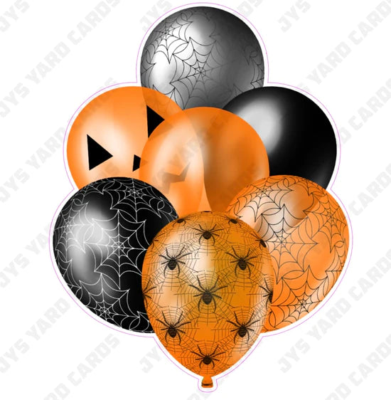 SINGLE JAZZY BALLOON: Halloween Black And Orange - Yard Card Signs by JYS International