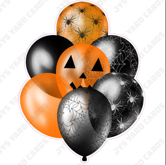 SINGLE JAZZY BALLOON: Halloween Black And Orange - Yard Card Signs by JYS International