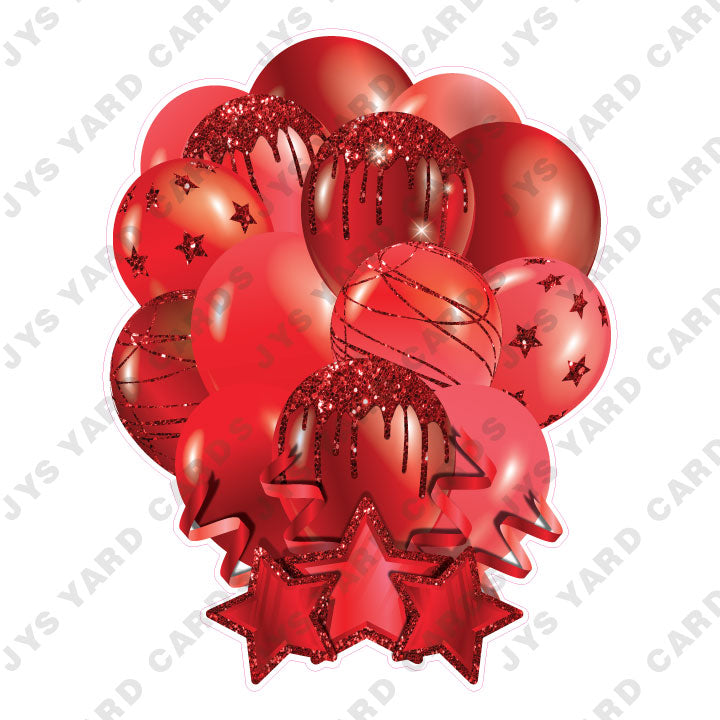 SINGLE JAZZY SOLID BALLOON: RED - Yard Card Signs by JYS International