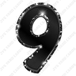 Single Numbers: 23” Bouncy Metallic Black - Yard Card Signs by JYS International