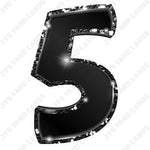 Single Numbers: 23” Bouncy Metallic Black - Yard Card Signs by JYS International