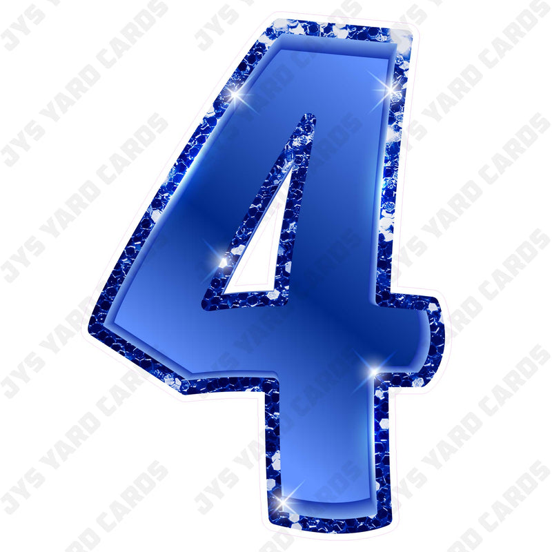 Single Numbers: 23” Bouncy Metallic Blue - Yard Card Signs by JYS International