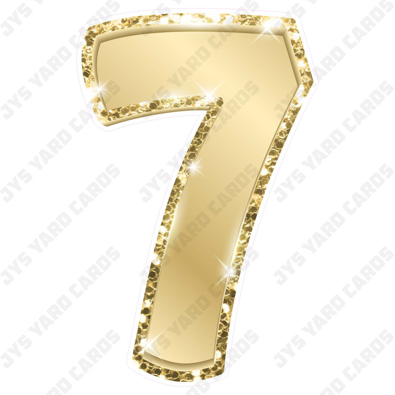 Single Numbers: 23” Bouncy Metallic Gold - Yard Card Signs by JYS International