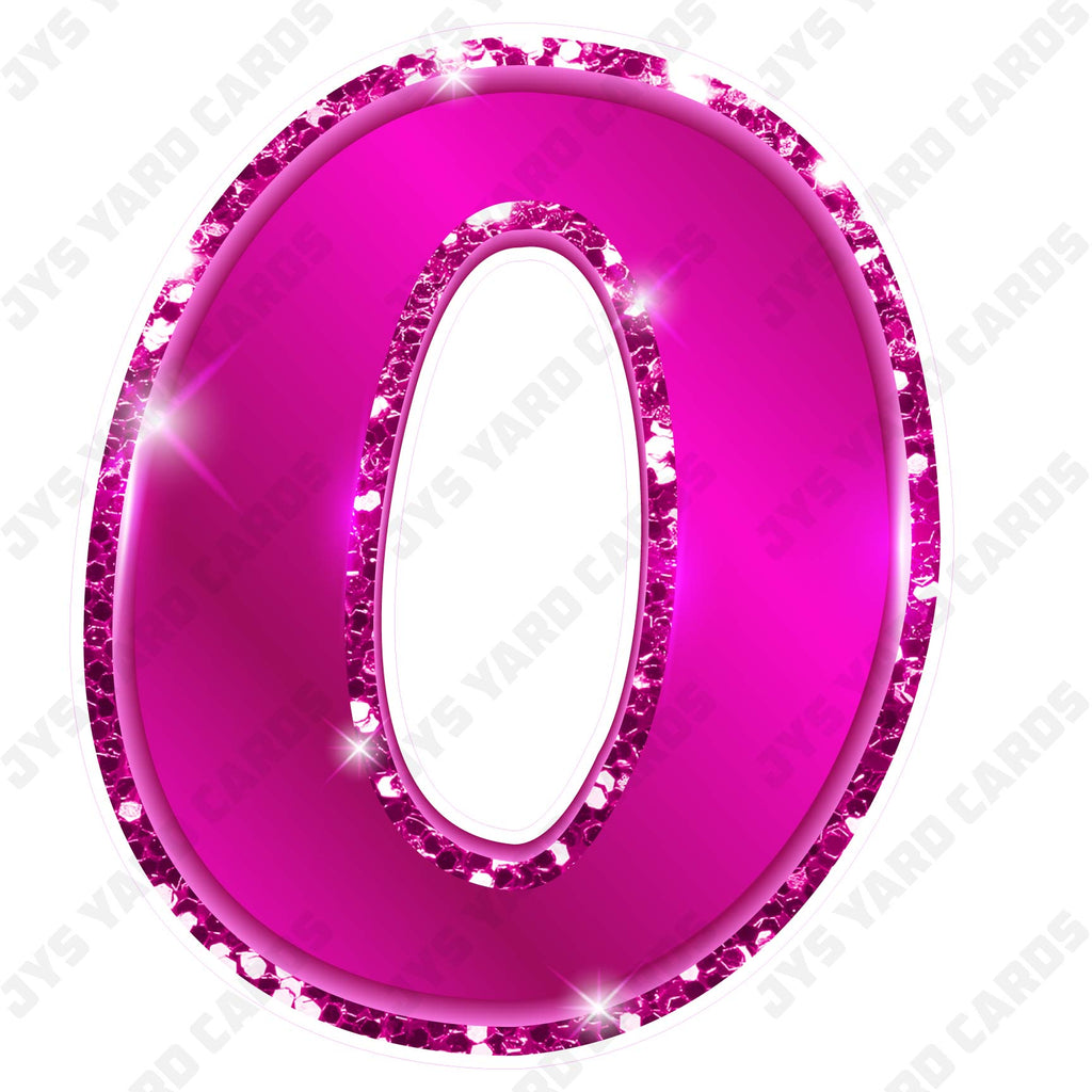 Single Numbers: 23” Bouncy Metallic Hot Pink - Yard Card Signs by JYS International