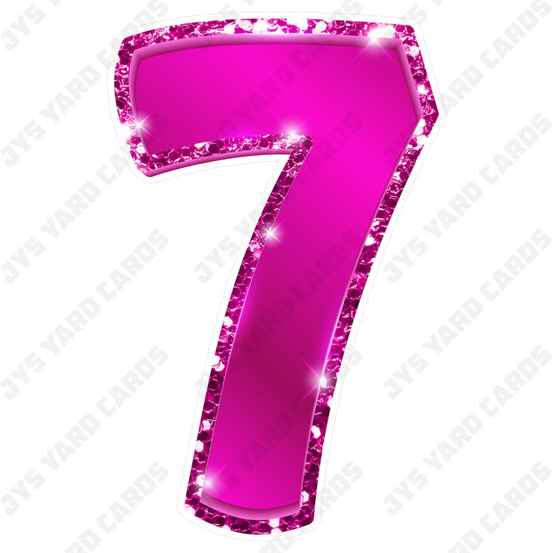 Single Numbers: 23” Bouncy Metallic Hot Pink - Yard Card Signs by JYS International