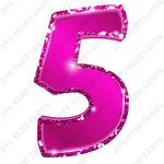 Single Numbers: 23” Bouncy Metallic Hot Pink - Yard Card Signs by JYS International