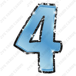 Single Numbers: 23” Bouncy Metallic Light Blue With Black Trim - Yard Card Signs by JYS International