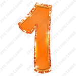 Single Numbers: 23” Bouncy Metallic Orange - Yard Card Signs by JYS International