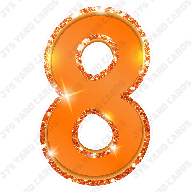 Single Numbers: 23” Bouncy Metallic Orange - Yard Card Signs by JYS International