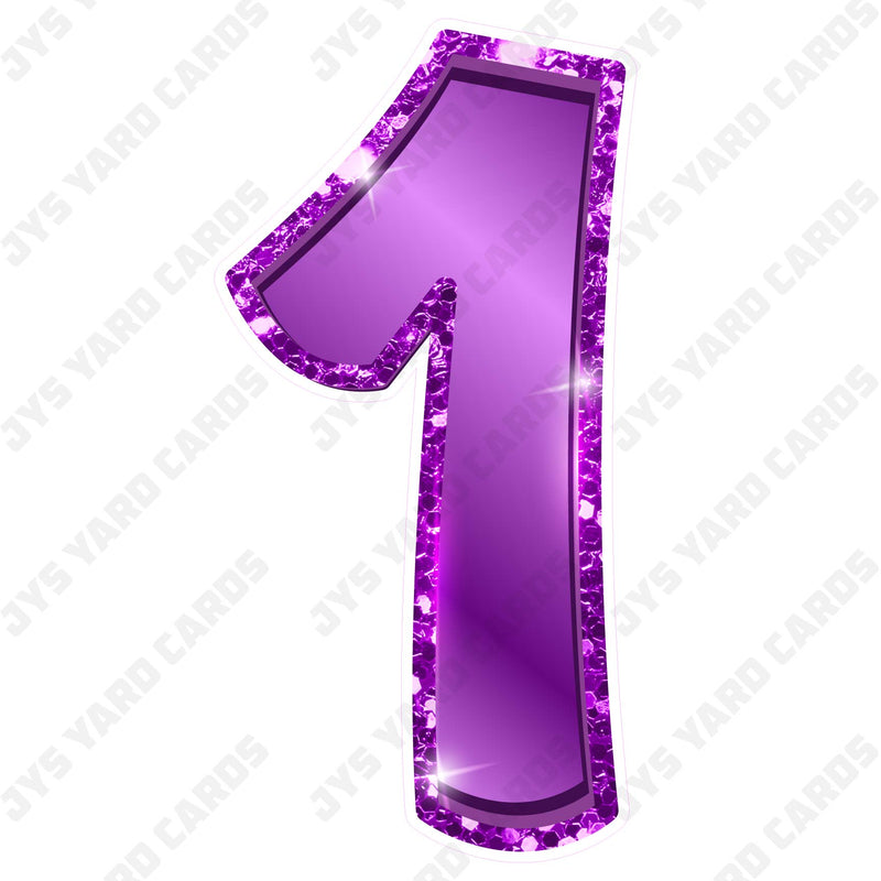 Single Numbers: 23” Bouncy Metallic Purple - Yard Card Signs by JYS International