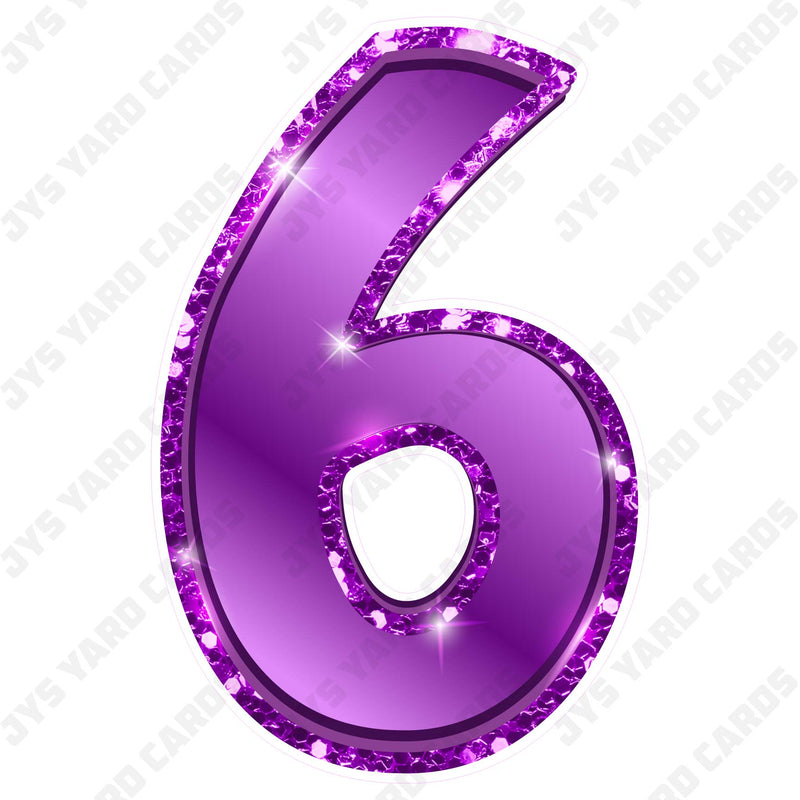 Single Numbers: 23” Bouncy Metallic Purple - Yard Card Signs by JYS International