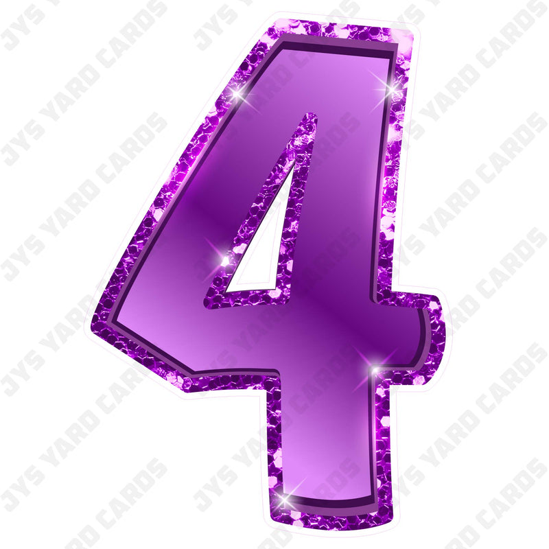 Single Numbers: 23” Bouncy Metallic Purple - Yard Card Signs by JYS International